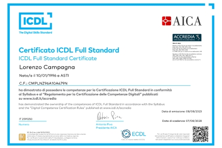 Certificazione ICDL Full Standard